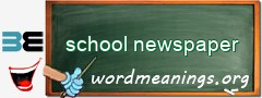 WordMeaning blackboard for school newspaper